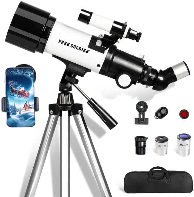 Main image of Telescope for Adults Astronomy Beginners - 70mm Aperture and 400mm Focal Length Astronomical Refractor Telescope Great Astronomy for Christmas with Package, White
