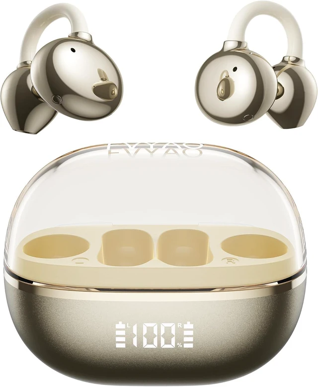 Main image of Open Ear Clip on Earbuds Bluetooth Headphones Wireless Ear Buds Bluetooth 5.4 LED Digital Display IPX5 Waterproof HiFi Stereo 36H Playtime Comfortable Lightweight