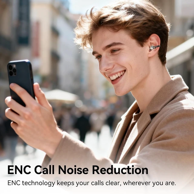 Alt view image 2 of 7 - Open Ear Clip on Earbuds Bluetooth Headphones Wireless Ear Buds Bluetooth 5.4 LED Digital Display IPX5 Waterproof HiFi Stereo 36H Playtime Comfortable Lightweight