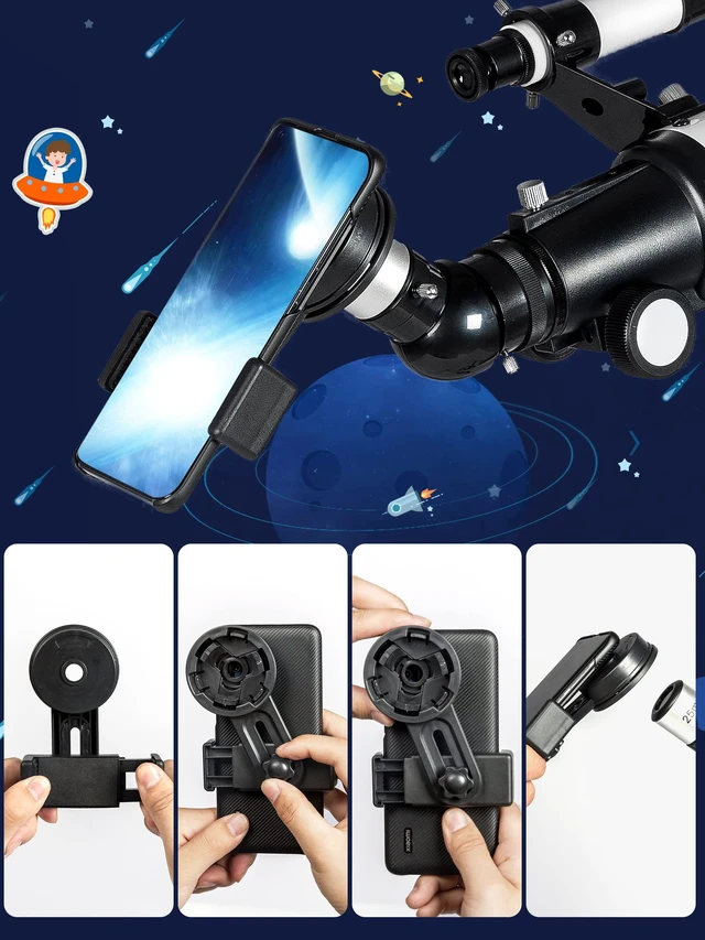 Alt view image 7 of 7 - Telescope for Adults Astronomy Beginners - 70mm Aperture and 400mm Focal Length Astronomical Refractor Telescope Great Astronomy for Christmas with Package, White