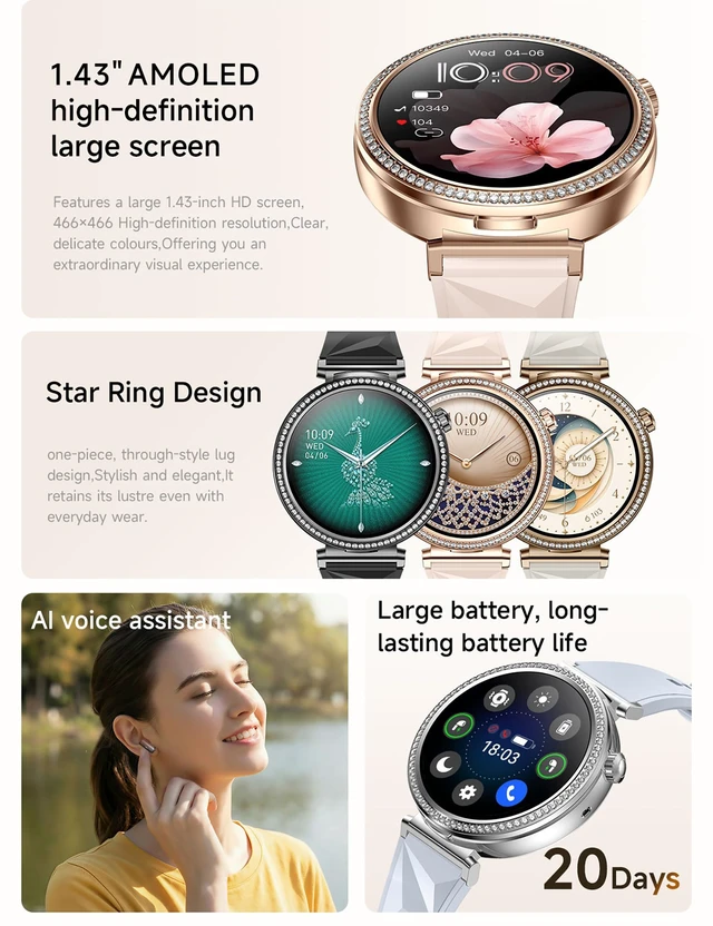 Alt view image 4 of 7 - Smart Watches with Earbuds for Women Android/iPhone, Answer Call Fitness Tracker /Sleep Tracker/Step Counter/Heart Rate/SpO2 Monitor, Health Watch for 100+ Sports Modes,2 Changeable Bands