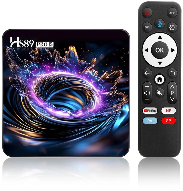 Main image of Android TV Box 14.0, 4GB RAM 32GB ROM RK3539 Quad-Core, Dual WiFi 6, 4K USB 2.0/USB 3.0, Bluetooth 5.4, Smart TV Box Supports 64GB Micro SD, Voice Remote,10/100M Ethernet