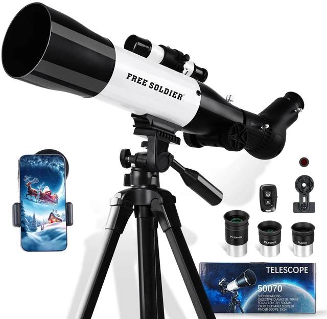 Main image of Telescope 70mm Aperture 500mm Refractor Telescope for Adults High Powered - Professional Astronomical Refracting Telescope for Adults Beginners with Phone Adapter White