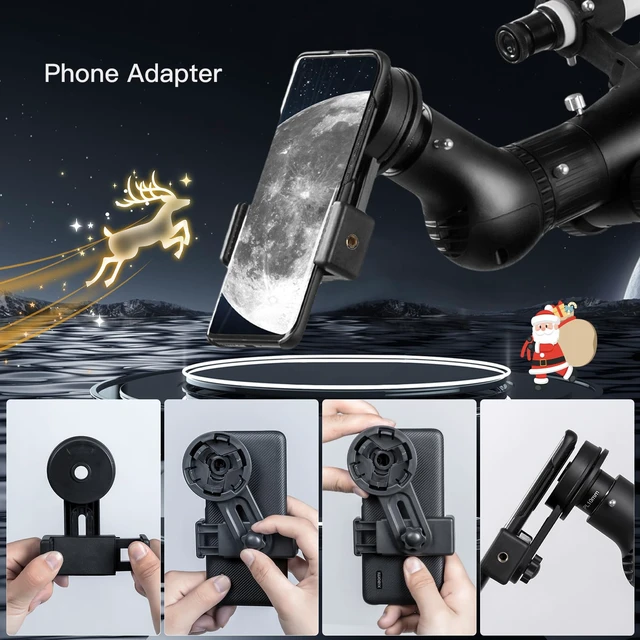 Alt view image 6 of 6 - Telescope 70mm Aperture 500mm Refractor Telescope for Adults High Powered - Professional Astronomical Refracting Telescope for Adults Beginners with Phone Adapter White