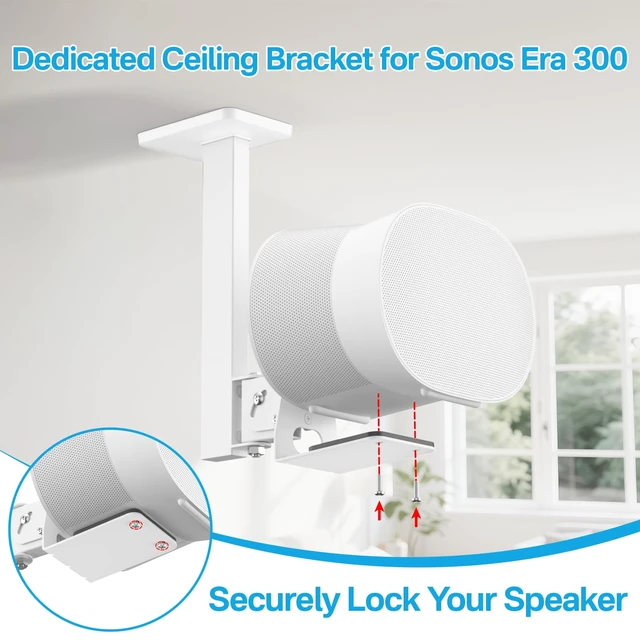 Alt view image 2 of 6 - 2 Pack Swivel and Tilt Ceiling Speaker Mount for Sonos Era 300 Ceiling Mount White - Heavy Duty Speaker Ceiling Mount for Sonos Era 300 Mount Bracket to Enhance Audio Experience, White