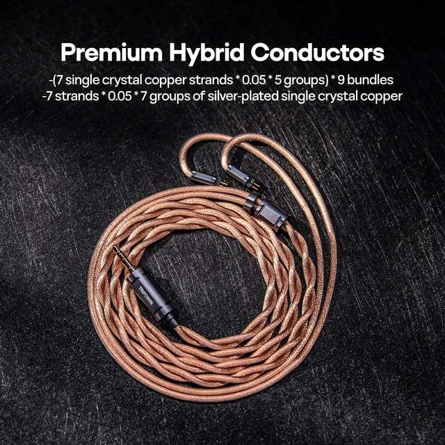 Alt view image 3 of 7 - Tripowin Nimbus Hybrid Single Crystal Copper IEM Cable Litz TYPE5 & AWG 19 Earphone Cord, HiFi Replacement Wire for in Ear Monitor & Wired Earbuds, 2Pin