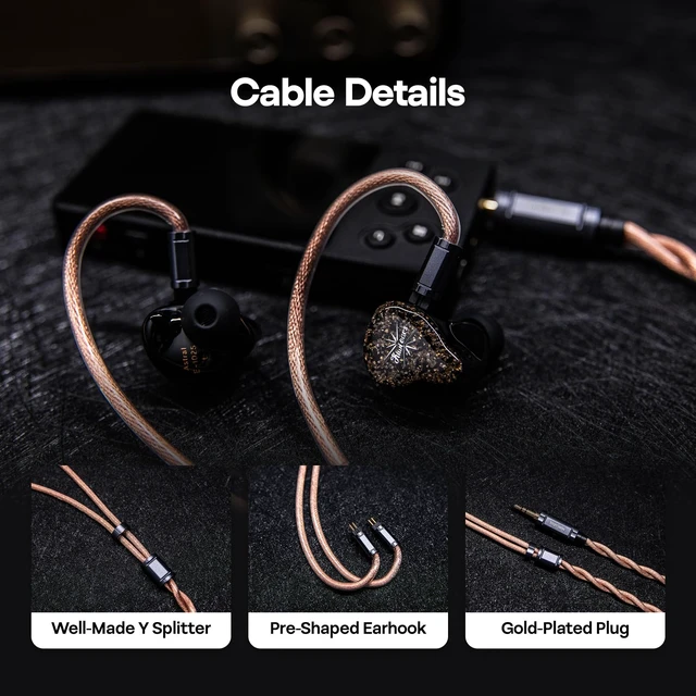 Alt view image 5 of 7 - Tripowin Nimbus Hybrid Single Crystal Copper IEM Cable Litz TYPE5 & AWG 19 Earphone Cord, HiFi Replacement Wire for in Ear Monitor & Wired Earbuds, 2Pin