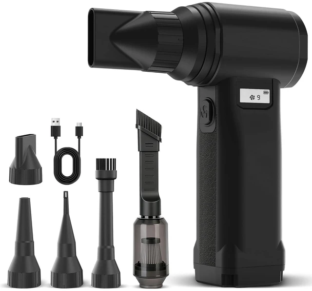 Main image of Electric Compressed Air Duster, 300,000RPM Cordless Air Blower for Dust Removal, Duster/Vacuum 2-in-1 with 10 Speeds, 20000mAh Rechargeable & 4 Nozzles Dust Blower for PC, Keyboard, Car, Outdoor