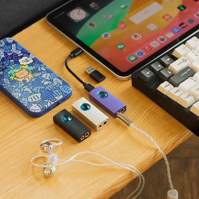 Alt view image 2 of 7 - UA1 II Portable USB-C DAC & Headphone Amplifier Dual CS43131 Chips, 4.4mm Balanced Output, DSD512, 0.96" LCD Display, Hi-Res Audio for Smartphones, PC (Silver)
