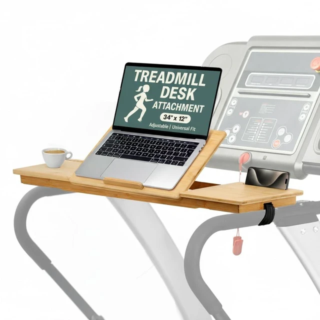 Main image of Laptop Desk and Workstation Accessories, Laptop Stand, Ergonomic Computer Riser, Treadmill Desk Attachment, Adjustable Desktop Workspace, Home and Office Organization