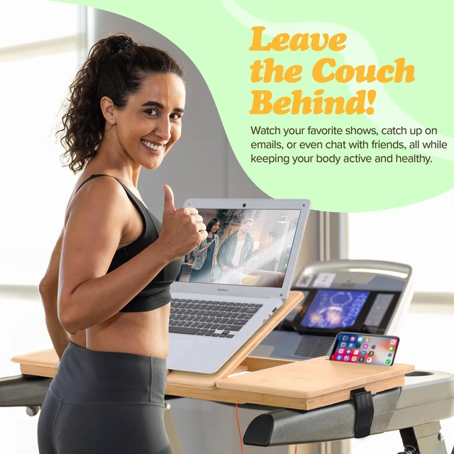 Alt view image 6 of 7 - Laptop Desk and Workstation Accessories, Laptop Stand, Ergonomic Computer Riser, Treadmill Desk Attachment, Adjustable Desktop Workspace, Home and Office Organization