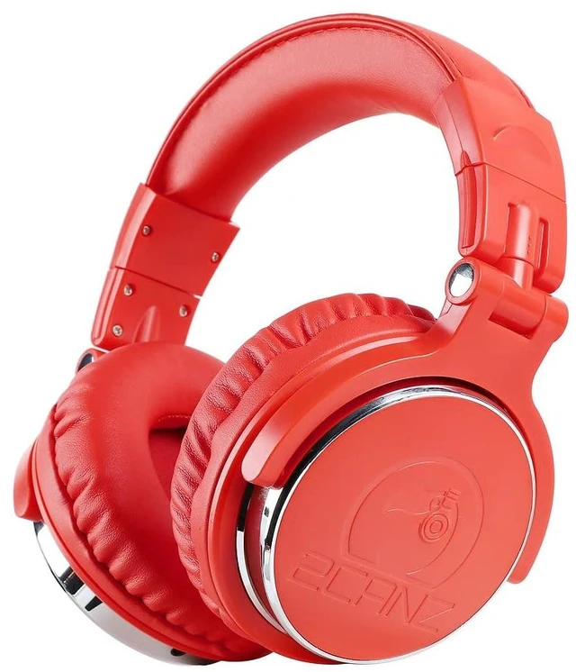 Main image of Red DJ STAKZ Edition Over-Ear Professional Wired DJ Headphones - Enhanced 50mm Neodymium Drivers, Closed Back, Plush Comfrasoft Ear Cushions, 8-Way Adjustable Earpads, and Foldable