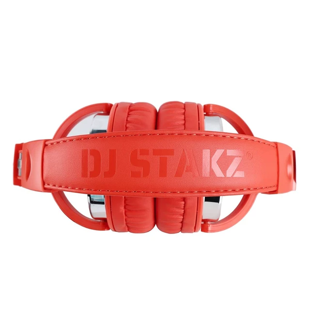 Alt view image 3 of 5 - Red DJ STAKZ Edition Over-Ear Professional Wired DJ Headphones - Enhanced 50mm Neodymium Drivers, Closed Back, Plush Comfrasoft Ear Cushions, 8-Way Adjustable Earpads, and Foldable