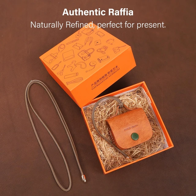 Alt view image 7 of 7 - Handmade Full-Grain Leather Case for AirPods 4, Golden Brown