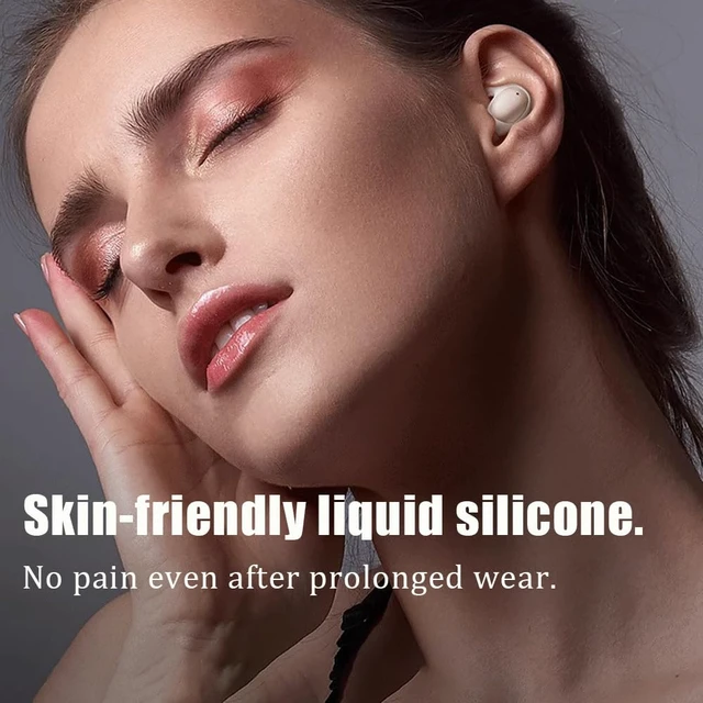 Alt view image 3 of 6 - Double Noise Cancelling Sleep Headphones, Bluetooth 5.3 Wireless Earbuds for Side Sleepers, 25H Playtime, 5H Single Charge, Comfortable Skin-Friendly Silicone, Invisible for Sleeping