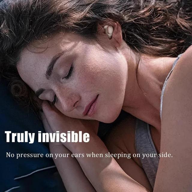 Alt view image 5 of 6 - Double Noise Cancelling Sleep Headphones, Bluetooth 5.3 Wireless Earbuds for Side Sleepers, 25H Playtime, 5H Single Charge, Comfortable Skin-Friendly Silicone, Invisible for Sleeping