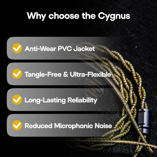 Alt view image 6 of 7 - Tripowin Cygnus Hybrid Single Crystal Copper IEM Cable Litz TYPE5 & AWG 17 Earphone Cord, HiFi Replacement Wire for in Ear Monitor & Wired Earbuds, 2Pin