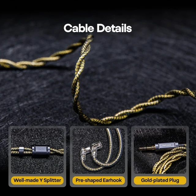 Alt view image 5 of 7 - Tripowin Cygnus Hybrid Single Crystal Copper IEM Cable Litz TYPE5 & AWG 17 Earphone Cord, HiFi Replacement Wire for in Ear Monitor & Wired Earbuds, 2Pin