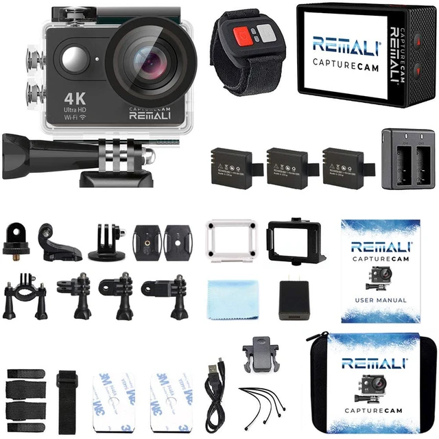 Alt view image 2 of 7 - CaptureCam 4K60FPS Waterproof Action Camera 21-Piece Complete Kit and 3 Batteries Amazing Family Sports Camera that Captures Best Moments Great for Baseball, Fishing & Travel Adventures