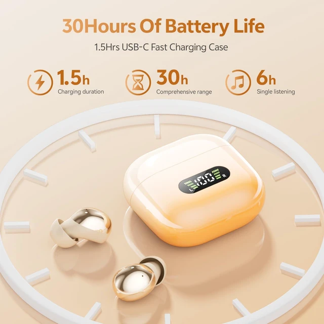Alt view image 7 of 7 - Noise Cancelling Sleep Earbuds for Side Sleepers(Orange) ANC Up to 98%,Micro Discreet Hidden Earbuds,Bluetooth 6.0,Small Earbuds Comfort Fit Small Ear Canals for Sleeping,Travel,Work