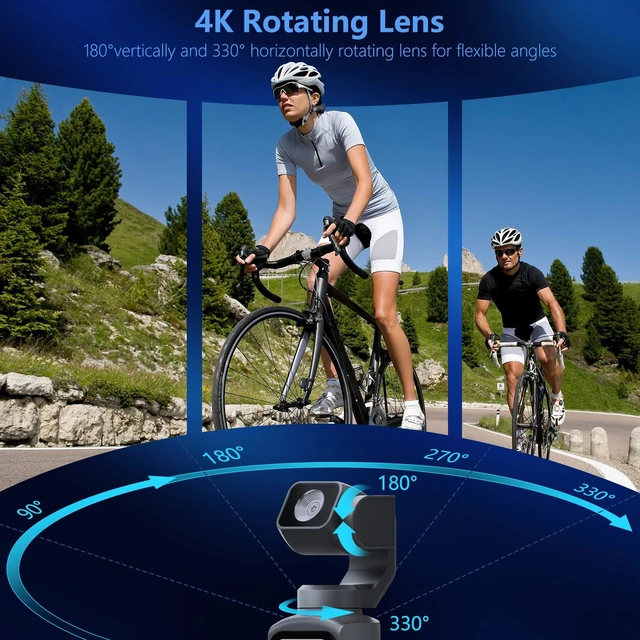 Alt view image 6 of 7 - 4K Vlogging Camera for Youtube,75MP Pocket Camera with Face Tracking(Gray) 330°Rotating Lens,1.72" Touch Screen,WIFI,4X Zoom,16GB TF Card & Tripod,Handheld Video Camera for Blogger Youtuber