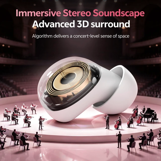 Alt view image 7 of 7 - Noise Cancelling Sleep Earbuds for Side Sleepers(Pink) ANC Up to 98%,Micro Discreet Hidden Earbuds,Bluetooth 6.0,Small Earbuds Comfort Fit Small Ear Canals for Sleeping,Travel,Work