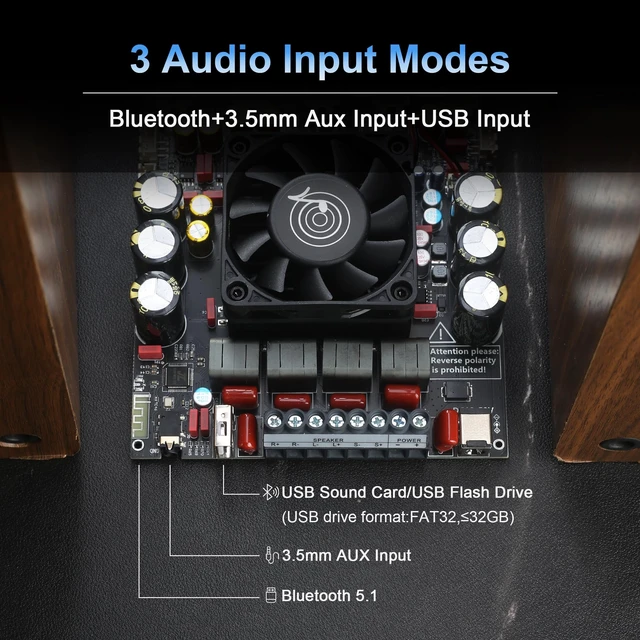 Alt view image 3 of 6 - ZK-AS21P Bluetooth Amplifier Board 300W+300W+600W Output, 18-50V DC Wide Voltage Input, Vehicle Amplifier (External Potentiator)