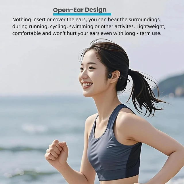 Alt view image 4 of 7 - Bone Conduction Swimming Headphones Wireless Underwater Earphones IPX8 Waterproof Bluetooth headsets Built in 32GB MP3 Player Long Lasting Battery for Swimming Running Cycling and Workouts