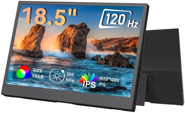 Main image of 18.5" Large Portable Monitor IPS 120Hz USB-C HDMI Monitors Travel Display Built-in Stand Ultra-Thin Second Screen for Laptop PC Mac Phone PS5 Xbox Switch