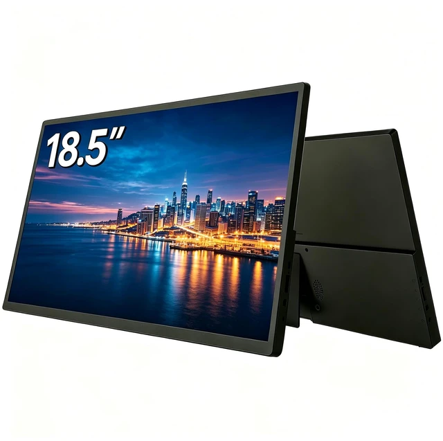 Alt view image 4 of 7 - 18.5" Large Portable Monitor IPS 120Hz USB-C HDMI Monitors Travel Display Built-in Stand Ultra-Thin Second Screen for Laptop PC Mac Phone PS5 Xbox Switch