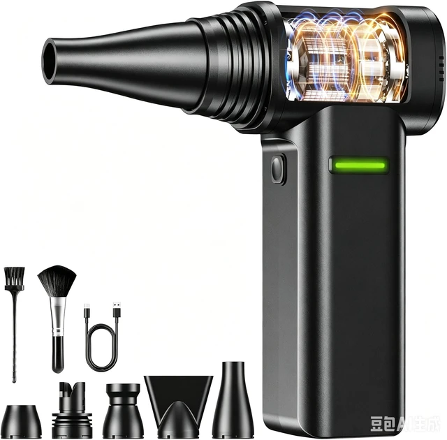 Main image of Compressed Air Duster, 300000RPM 500g Max Wind Pressure Cordless Rechargeable Electric Air Duster, Canned Air Duster for Computers, 4-Gear Turbo Dust Blower for Keyboard PC Outdoor Car