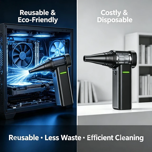 Alt view image 5 of 7 - Compressed Air Duster, 300000RPM 500g Max Wind Pressure Cordless Rechargeable Electric Air Duster, Canned Air Duster for Computers, 4-Gear Turbo Dust Blower for Keyboard PC Outdoor Car