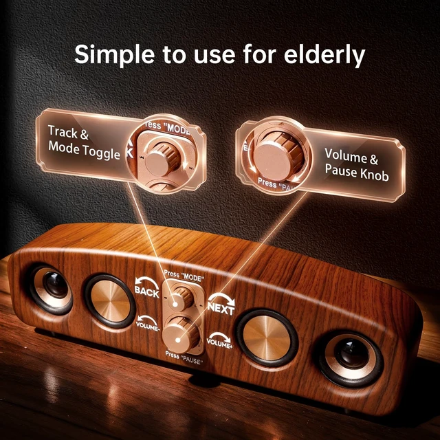 Alt view image 2 of 7 - Simple Music Player for Elderly MP3 Audio Player with Large Knob & Easy Operation as Alzheimers Dementia Visually Impaired Seniors Patients Product Gift - with 32GB TF Card
