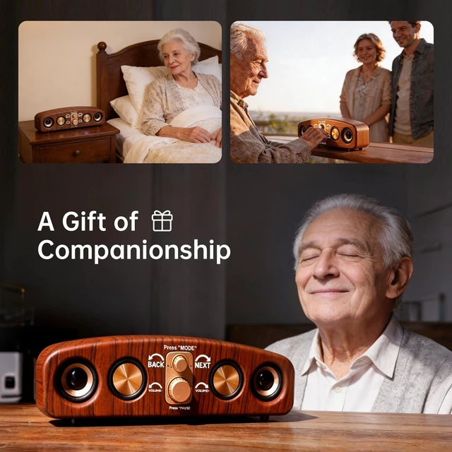 Alt view image 6 of 7 - Simple Music Player for Elderly MP3 Audio Player with Large Knob & Easy Operation as Alzheimers Dementia Visually Impaired Seniors Patients Product Gift - with 32GB TF Card