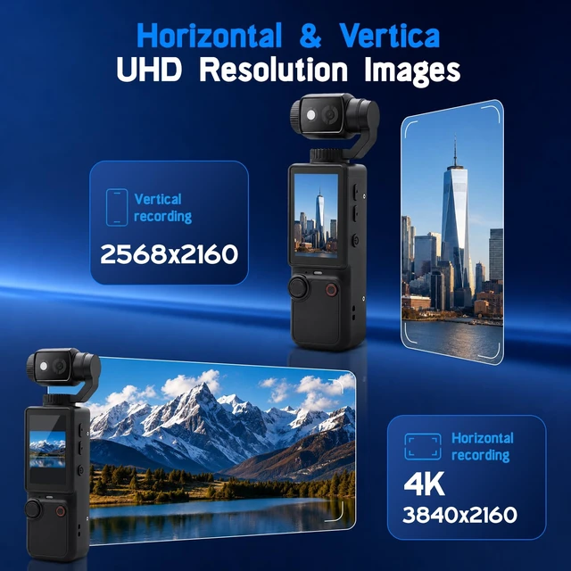 Alt view image 2 of 7 - 4K Handheld Camera for Vlogging 66M Small Pocket Tripod Body Cameras 4K Video Recording&66M Photo 180° Rotating Lens 1.9in Screen 5 Hours Working Auto&Manual Focusing Tripod, 16GB Card