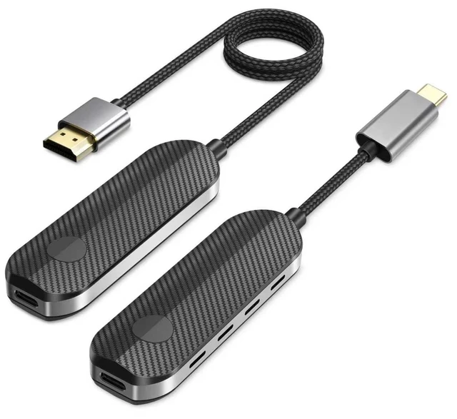 Main image of Wireless HDMI Transmitter and Receiver Kit, USB-C Wireless HDMI for MacBook iPhone 15 16 17 iPad Pro MacBook, No WiFi Needed for Hotel TV & Travel, Suppot Netflix/Disney+,5GHz Zero Lag