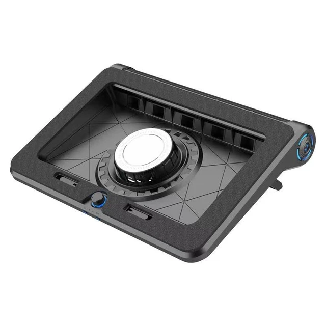 Alt view image 2 of 7 - Cooling Pad for MacBook Air Pro 14 15 16 17 Inch Laptop, Semiconductor Cooler with Integrated Roller Fan, 5 Height Adjustment Ergonomic Design, Low Noise Quiet Operation for Mac Notebook (black)