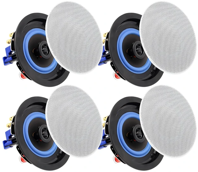 Main image of 4 Inch Ceiling Speakers 320 Watts 2-Way Flush Mount for Home Theater, Living Room, Office,Kichten,Study Room,Basement,Covered Patio and Flush Mount (4 Speakers)