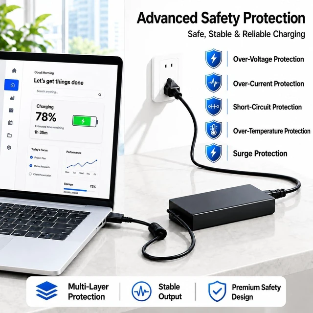 Alt view image 6 of 6 - 245W Charger Compatible with Lenovo Legion and LOQ - Yellow Slim Tip For Legion 5 15AKP10/15IAX10/15IRX10/16IAX10, Legion Pro 5 16IAX10/16ADR10/16AFR10/16IRX10, Legion 7 16IAX10, LOQ 17IRX10