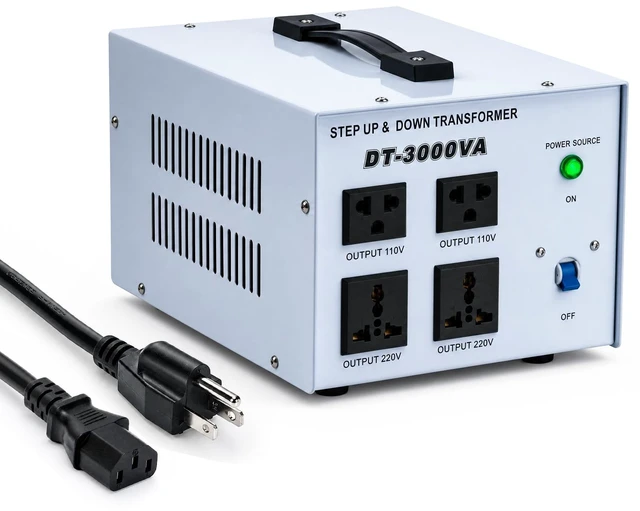 Main image of 3000W Step Up/Down Voltage Transformer, 110V/120V & 220V/240V Power Converter, 4 Outlets Toroidal Regulator, Overload Overheat Protection for Home, Travel and Global Household Devices