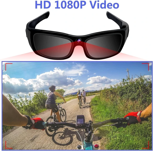Alt view image 2 of 7 - Sunglasses Camera HD 1080P Sport Camera, Sunglasses Videocamera, Bluetooth Sunglasses Cycling Sport Video Camera with Loop Recording and Earphones