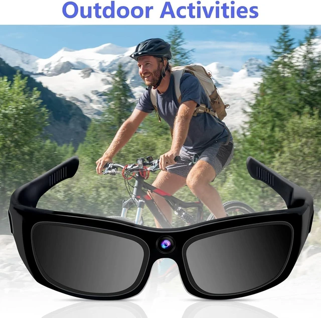 Alt view image 6 of 7 - Sunglasses Camera HD 1080P Sport Camera, Sunglasses Videocamera, Bluetooth Sunglasses Cycling Sport Video Camera with Loop Recording and Earphones