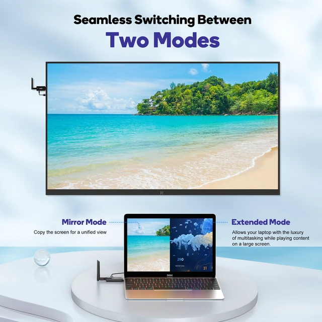 Alt view image 7 of 7 - Wireless HDMI Transmitter and Receiver,Plug and Play,1080P Wireless HDMI Extender Kit Support 2.4GHz and 5GHz for Streaming Video from Laptop,Pc,TV Box to Monitor,TV,Projector