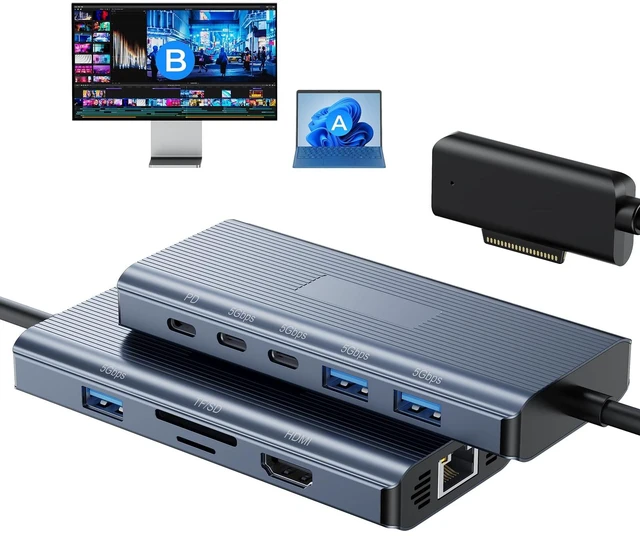 Main image of Surface Docking Station 4K HDMI Display, 10-in-1 Surface Pro Dock with Power Supply for Microsoft Surface Pro 12/11/10/9/8/7/6/5/4/3, Surface Laptop 7/6/5/4, Surface Go/Book/Laptop Go