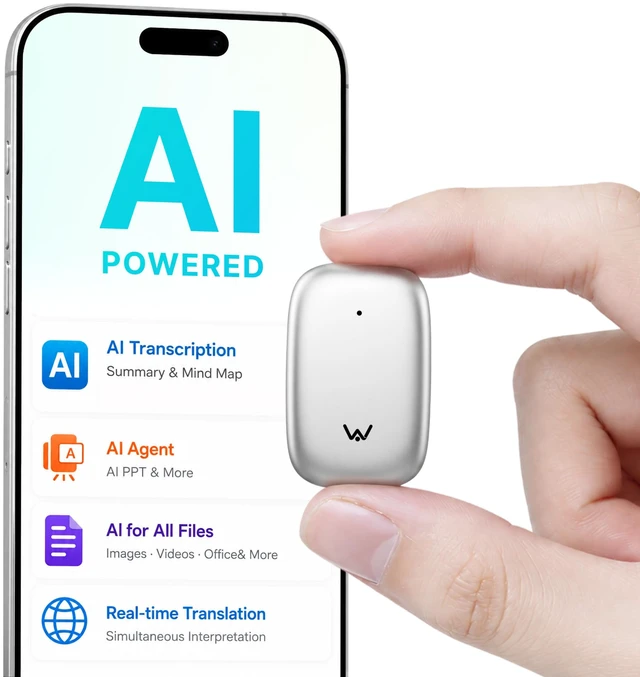Main image of WaveNote TAG AI Voice Recorder Speech-to-Text Transcription & Summary, 42-Hour Long Recording, Real-Time Translation, Ideal for Business Meetings, Lectures, Interviews, 40-Day Standby