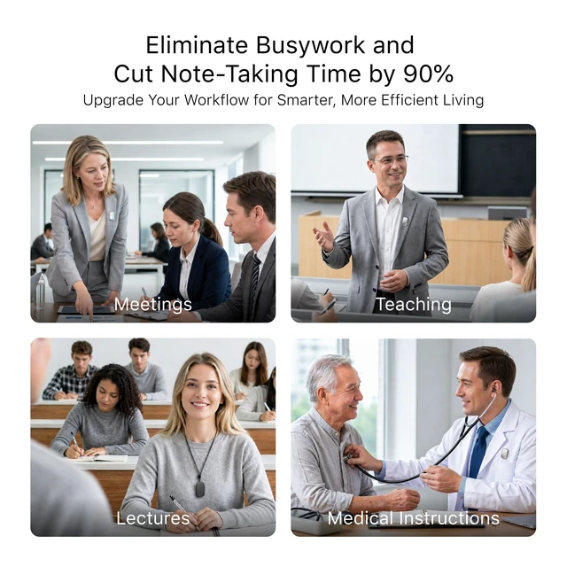 Alt view image 5 of 7 - WaveNote TAG AI Voice Recorder Speech-to-Text Transcription & Summary, 42-Hour Long Recording, Real-Time Translation, Ideal for Business Meetings, Lectures, Interviews, 40-Day Standby