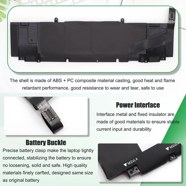 Alt view image 6 of 7 - XG4K6 Battery Replacement for Dell XPS 17 9700 9710 9720 9730 For Precision 5750 5760 5770, P92F P92F001 P92F002 P92F003 01RR3 F8CPG OF8CPG 5XJ6R KVPMY 0YY3V KRDHV, 11.4V 97Wh 8071mAh