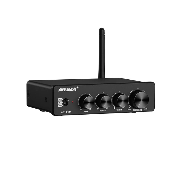 Alt view image 4 of 7 - A01 Pro 100W x 2 Power Amplifier Bluetooth 5.1 Class D Amp TPA3116 2.0/2.1 Channel Stereo Amplifier Receiver Mini Speaker Amp with 3.5mm AUX Output + DC24V Power Adapter Black