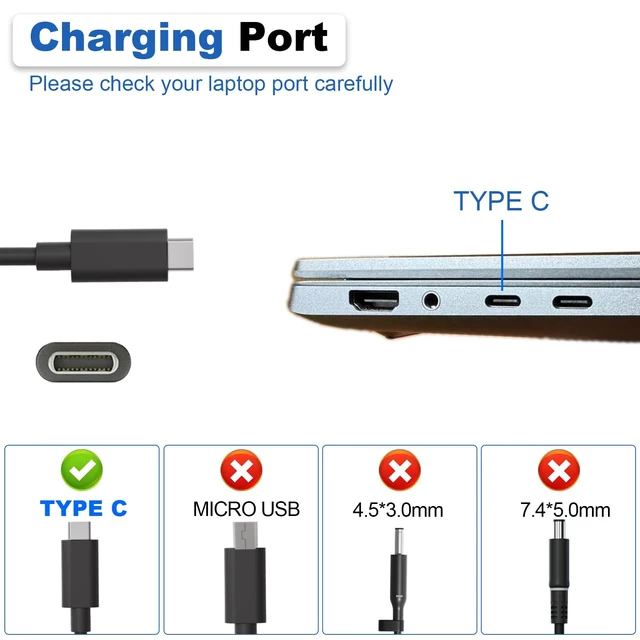 Alt view image 2 of 6 - 165W Type C Charger Compatible with Dell Pro Max 16 18 Plus MB16250 MB18250 Precision 5680 5690 Power Supply HA165PM210 LA165PM210 Laptop Charger