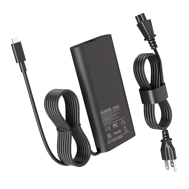 Alt view image 6 of 6 - 165W Type C Charger Compatible with Dell Pro Max 16 18 Plus MB16250 MB18250 Precision 5680 5690 Power Supply HA165PM210 LA165PM210 Laptop Charger